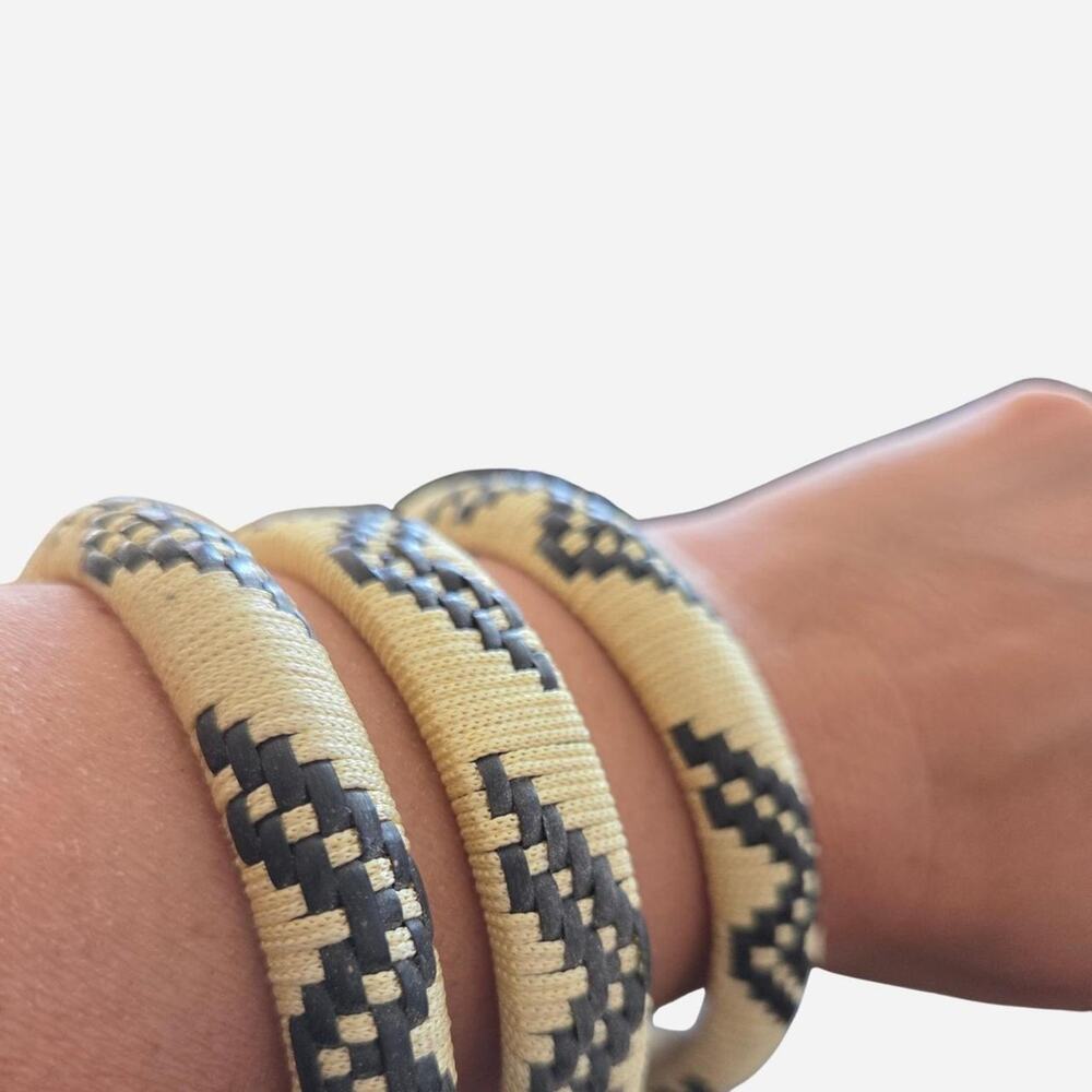 Black and cream bangles boho